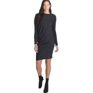 Kit and Ace charcoal Wave long sleeve asymmetrical midi dress size 8